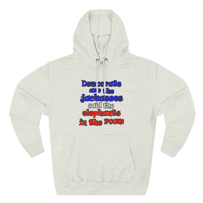 donkeys and elephants - Three-Panel Fleece Hoodie
