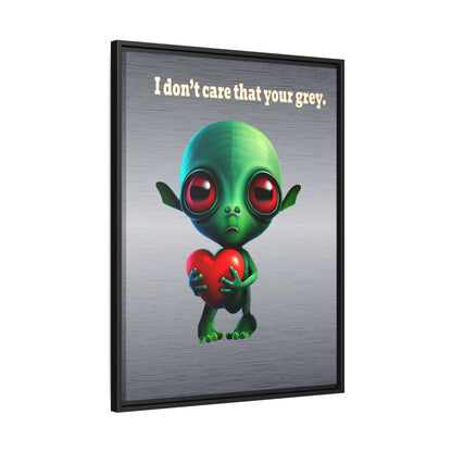 I don't care that your grey - framed canvas art (brushed nickel)