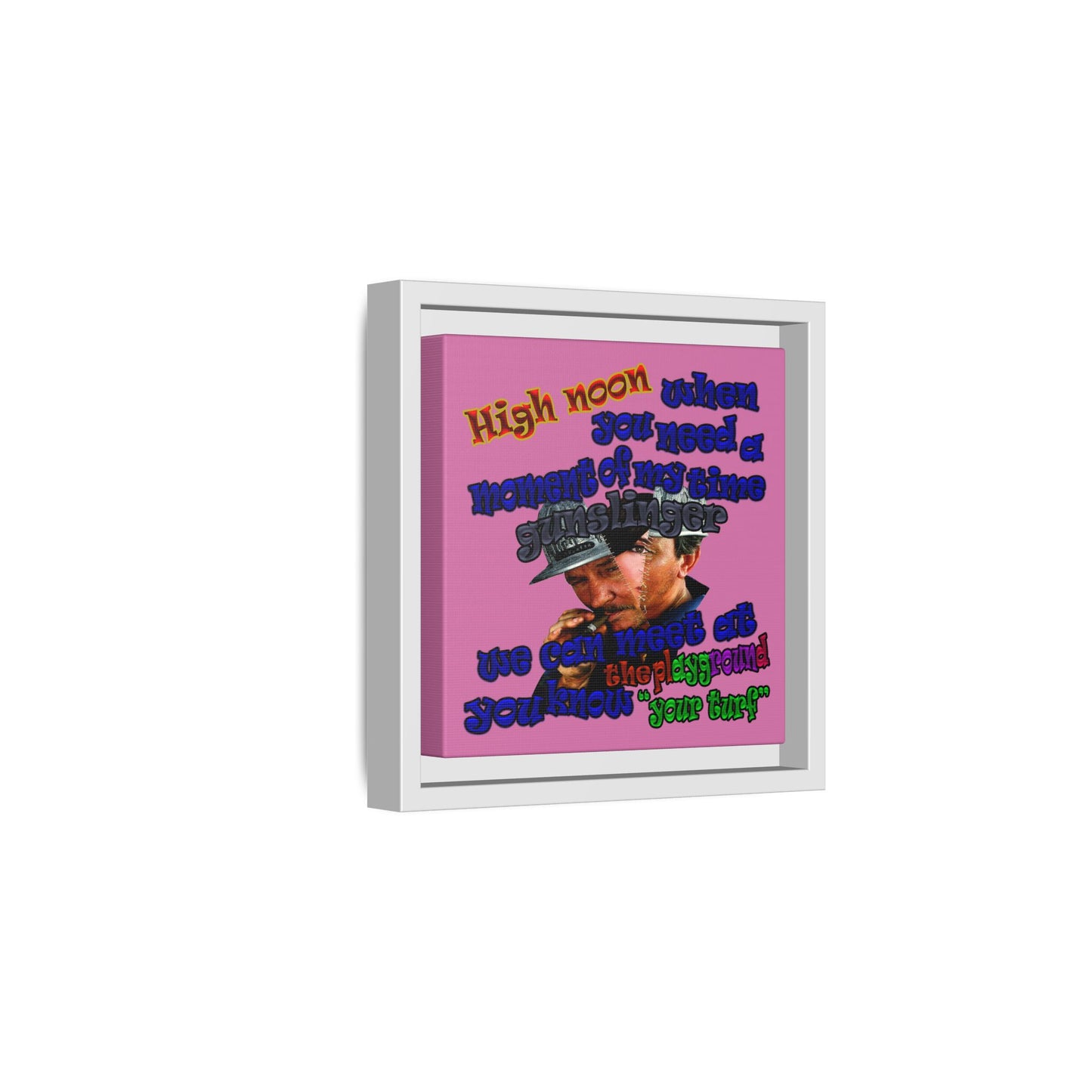 high noon - framed canvas art (light pink)