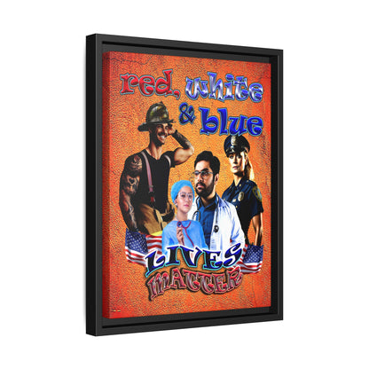 rw&b lives matter - framed canvas art (burnt orange)