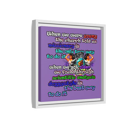 doggystyle - framed canvas art (light purple)
