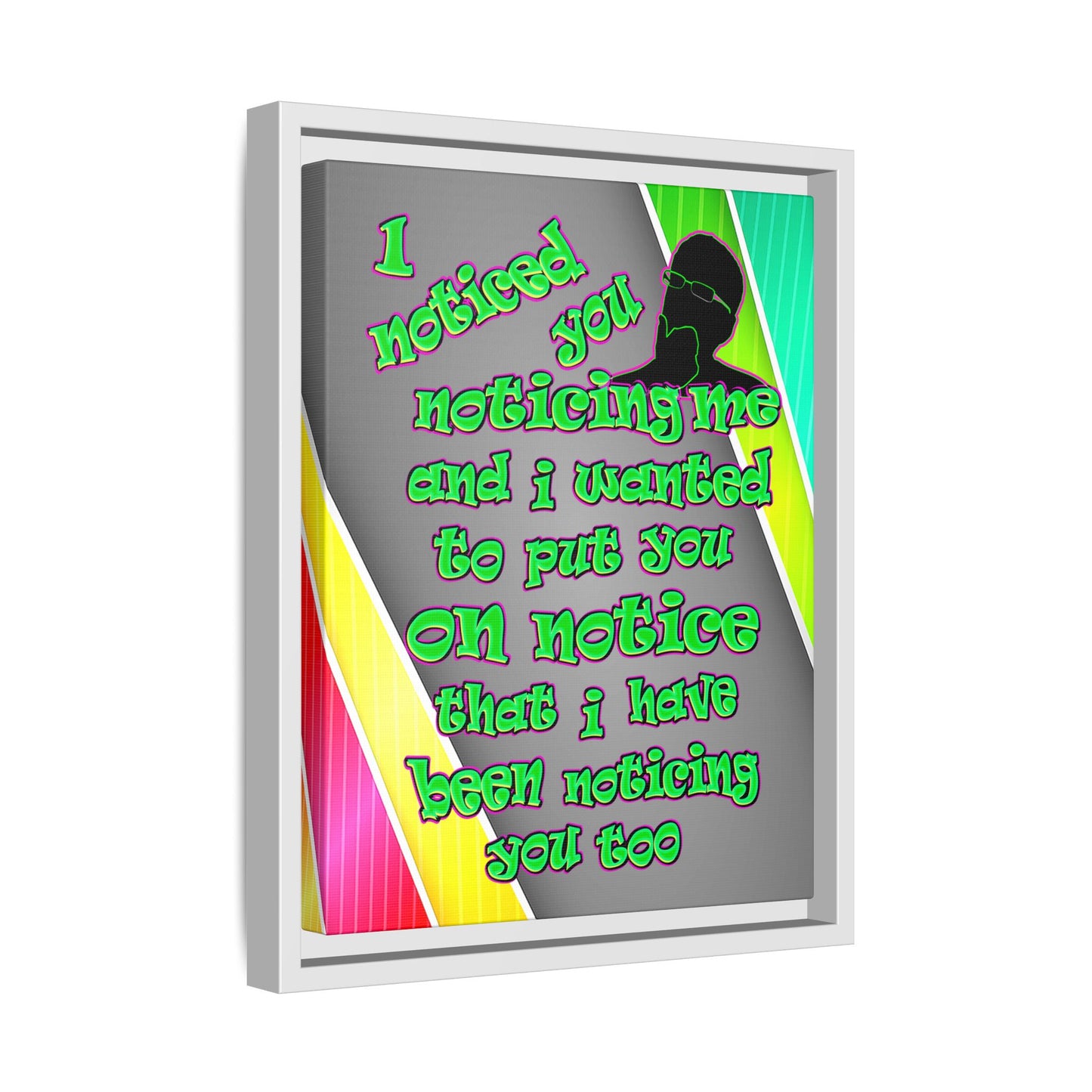 noticed you noticing - framed canvas art (rainbow split)