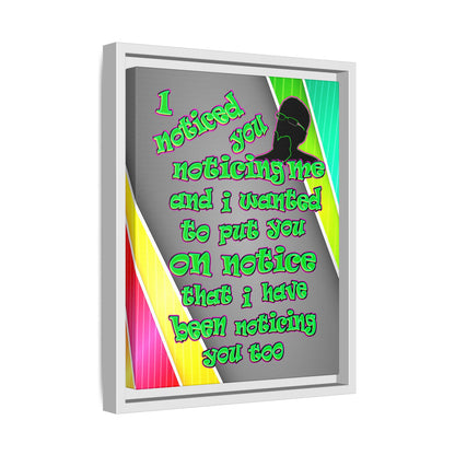 noticed you noticing - framed canvas art (rainbow split)