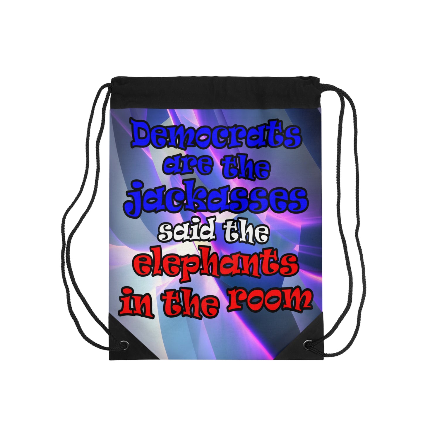 donkeys and elephants - Drawstring Bag (grey-pink wave)