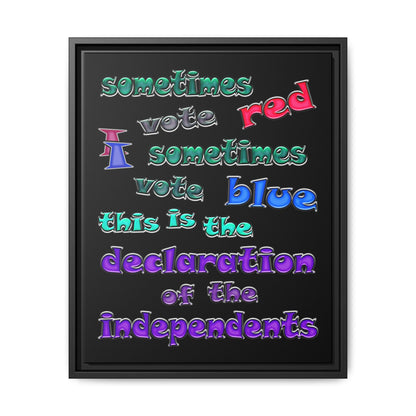 declaration of the independents - framed canvas art (black)