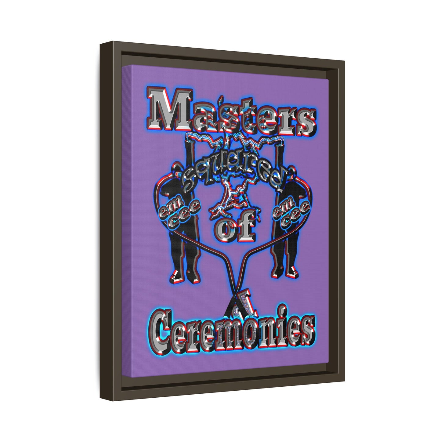 em cee squared - framed canvas art (light purple)