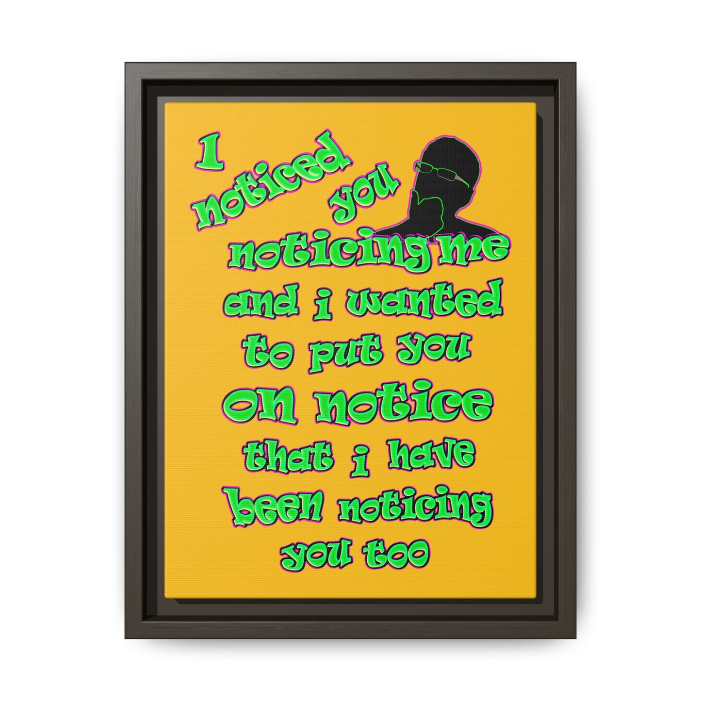 noticed you noticing - framed canvas art (yellow)