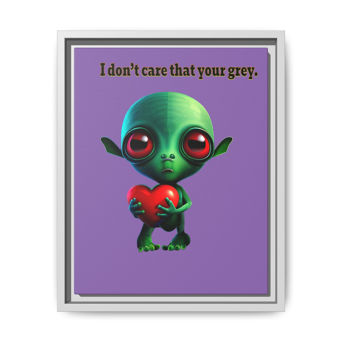 I don't care that your grey - framed canvas art (light purple)
