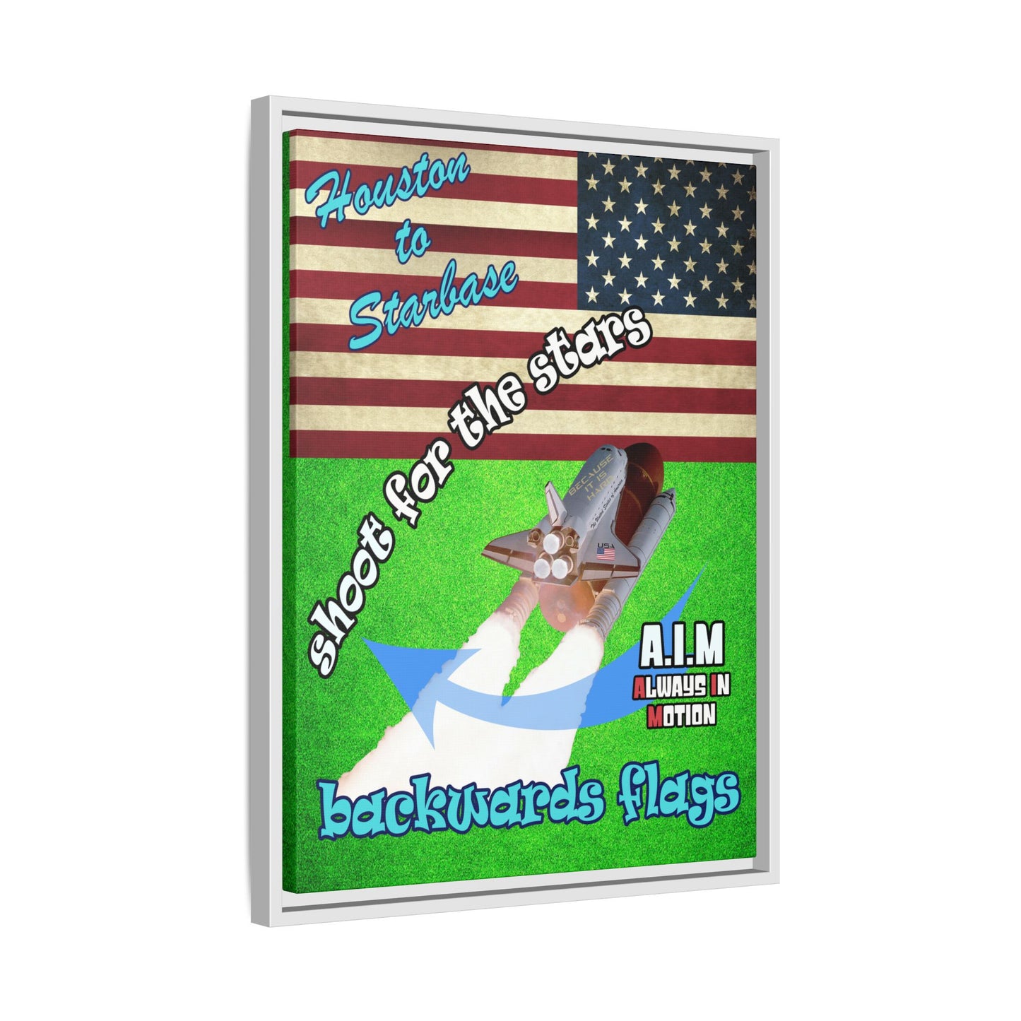 shoot for the stars - framed canvas art (green turf)