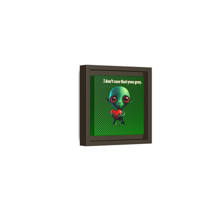I don't care that your grey - framed canvas art (logo green)