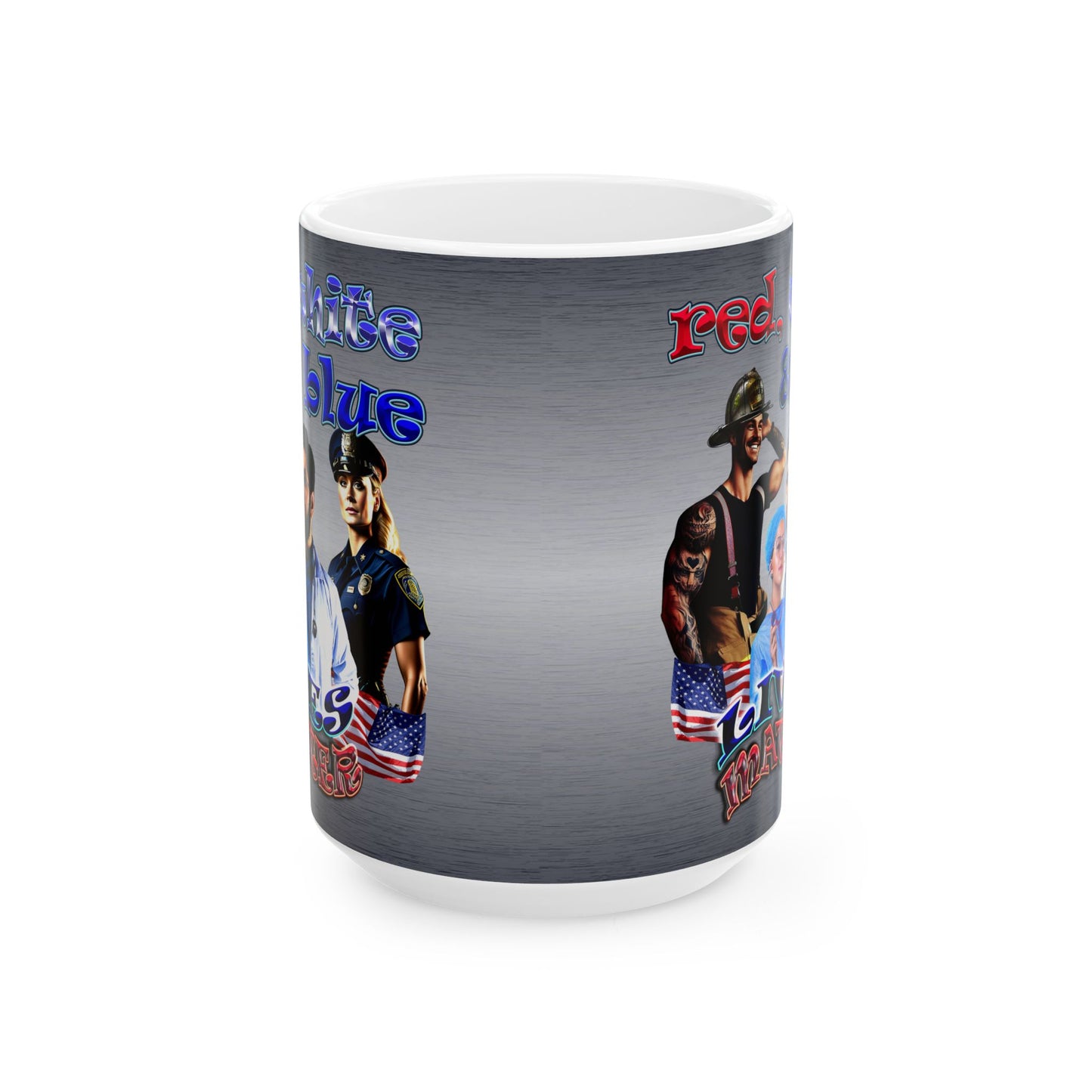 rw&b lives matter - White Mug (brushed nickel)