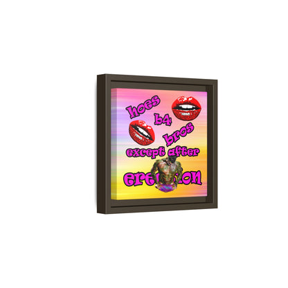 hoes b4 bros - framed canvas art (color blur)