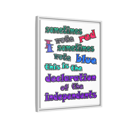 declaration of the independents - framed canvas art (white)