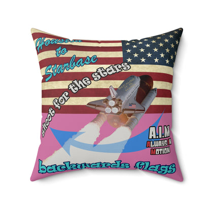 shoot for the stars - Faux Suede Square Pillow - (light pink)
