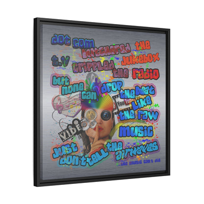 drop the beat - framed canvas art (brushed nickel)