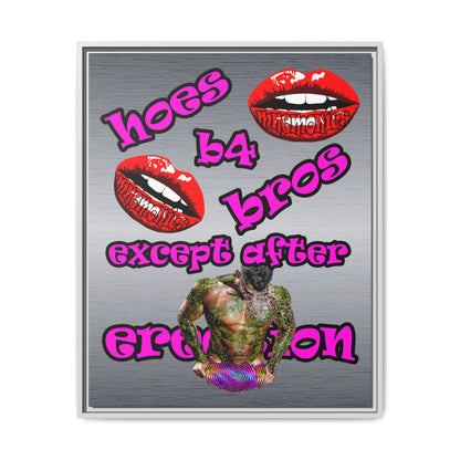 hoes b4 bros - framed canvas art (brushed nickel)