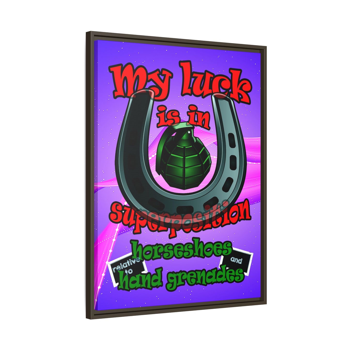 my luck - framed canvas art (purple-pink wave)