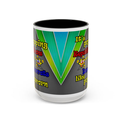 popping like popcorn - Accent Mug (rainbow split)