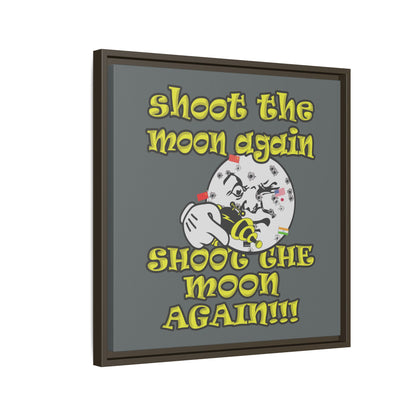 shoot the moon again - framed canvas art (dark grey)