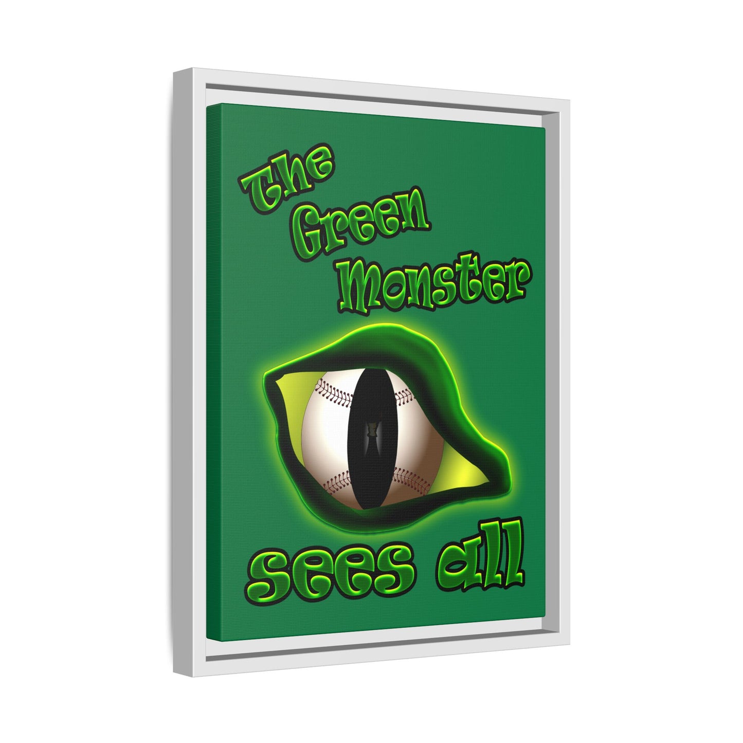 green monster - framed canvas art (dark green)