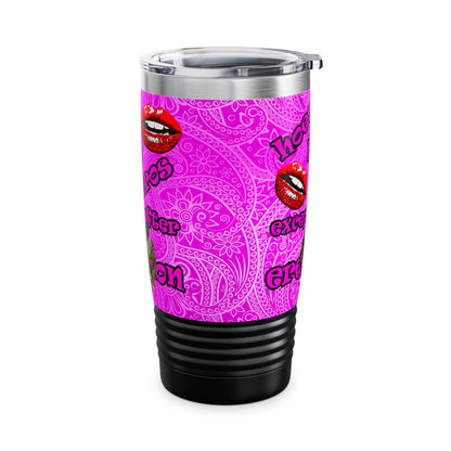hoes b4 bros - Ringneck Tumbler, 20oz (pink swirl)