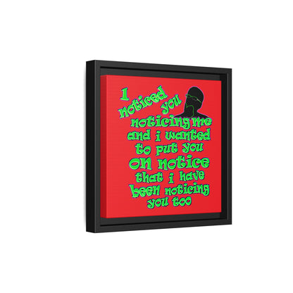noticed you noticing - framed canvas art (red)