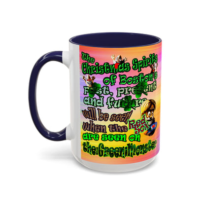 christmas spirits of boston - Accent Mug (color blur)