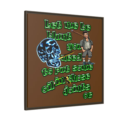 og - framed canvas art (brown)