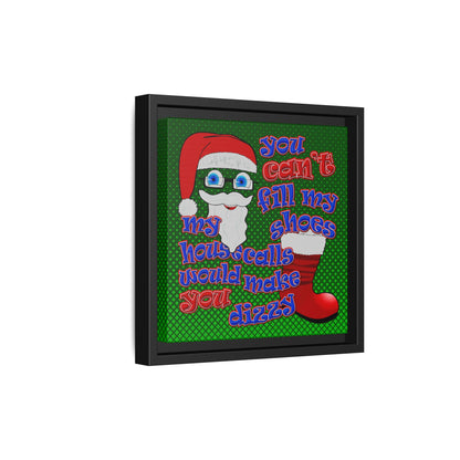 santa's shoes - framed canvas art (logo green)