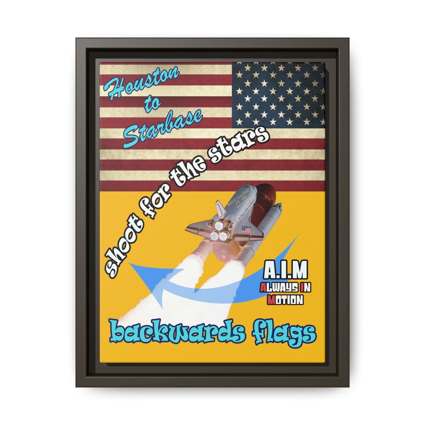 shoot for the stars - framed canvas art (yellow)