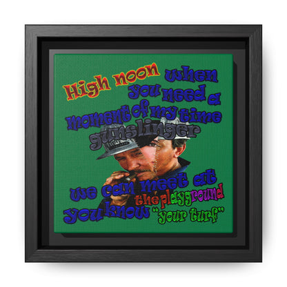 high noon - framed canvas art (dark green)