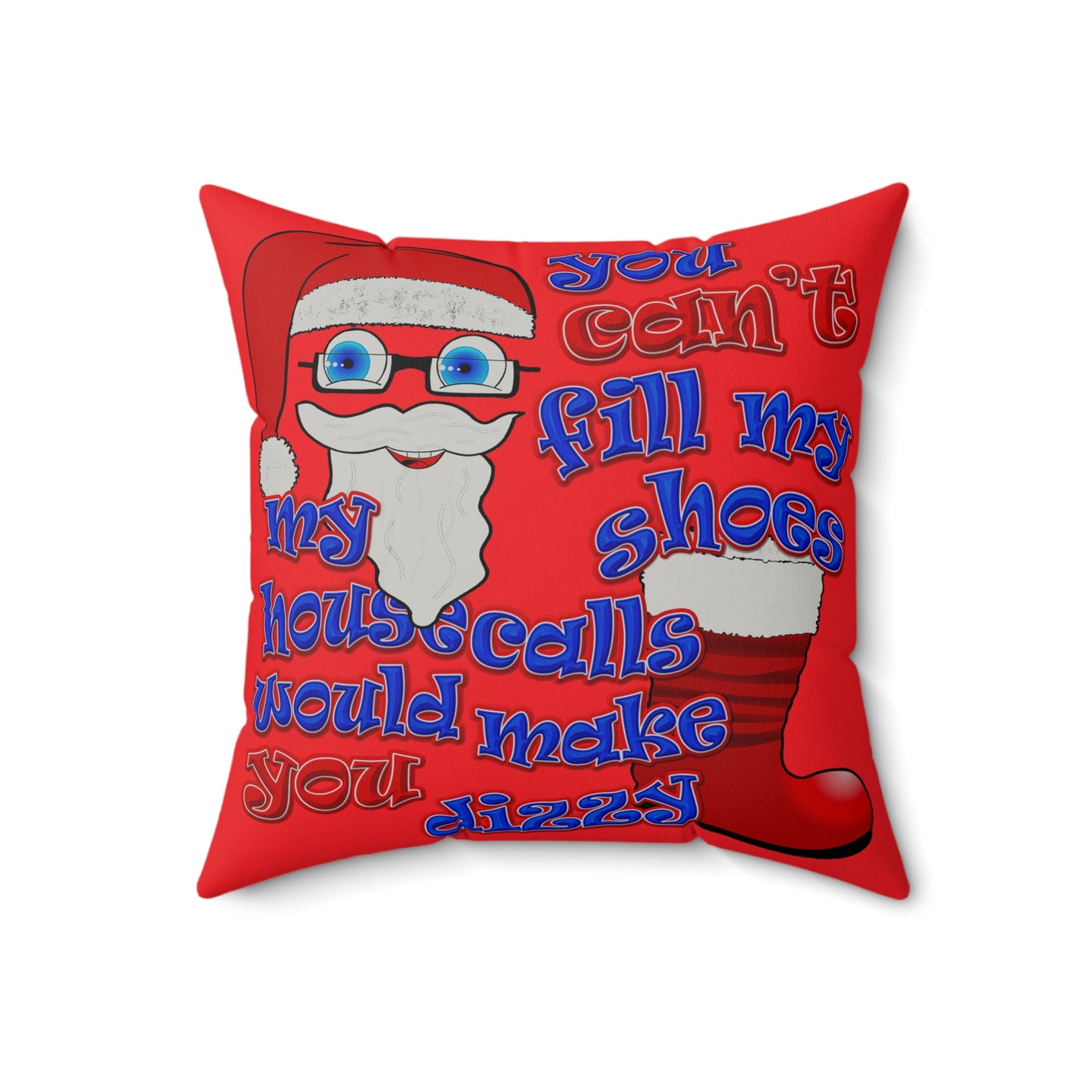 santa's shoes - Faux Suede Square Pillow - (red)