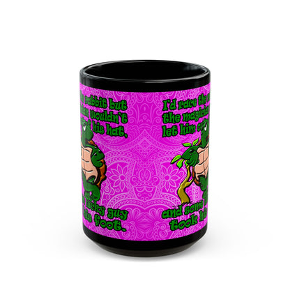 turtle race - Black Mug (pink swirl)