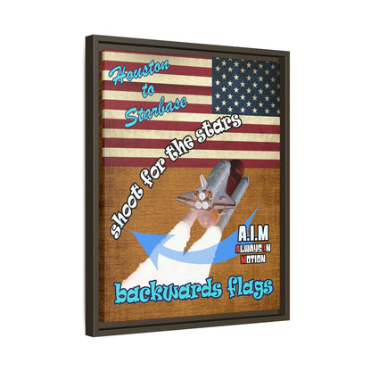 shoot for the stars - framed canvas art (brown papyrus)