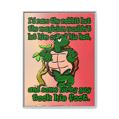 turtle race - framed canvas art (yellow-orange wave)