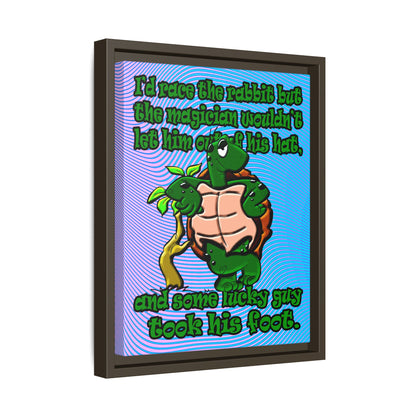 turtle race - framed canvas art (light blue-purple wave)