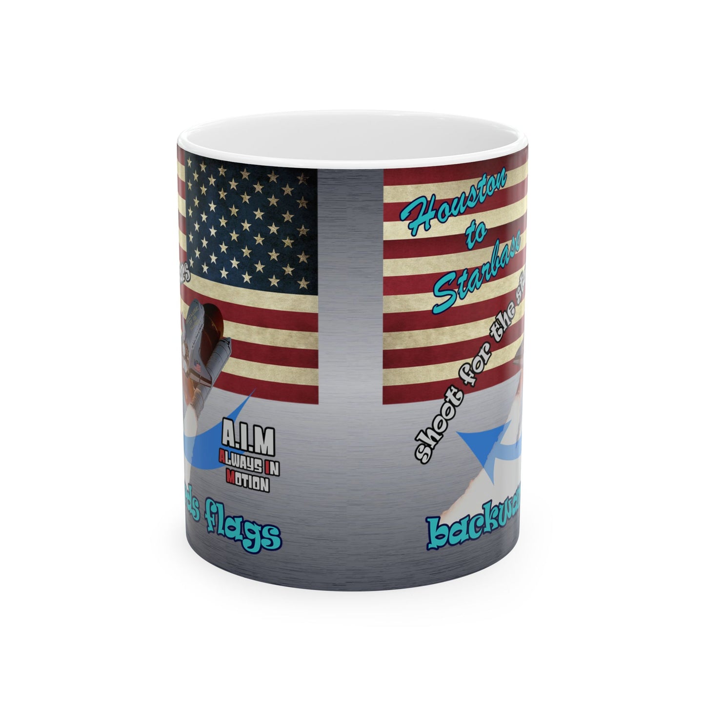 shoot for the stars - White Mug (brushed nickel)