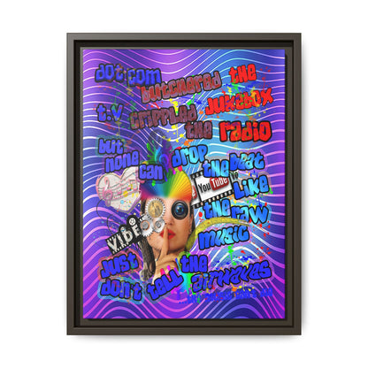 drop the beat - framed canvas art (purple wave)