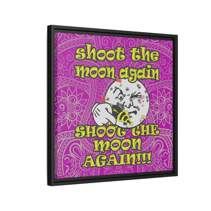 shoot the moon again - framed canvas art (pink swirl)