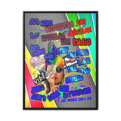 drop the beat - framed canvas art (rainbow split)