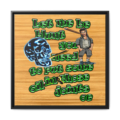 og - framed canvas art (butterscotch wood finish)