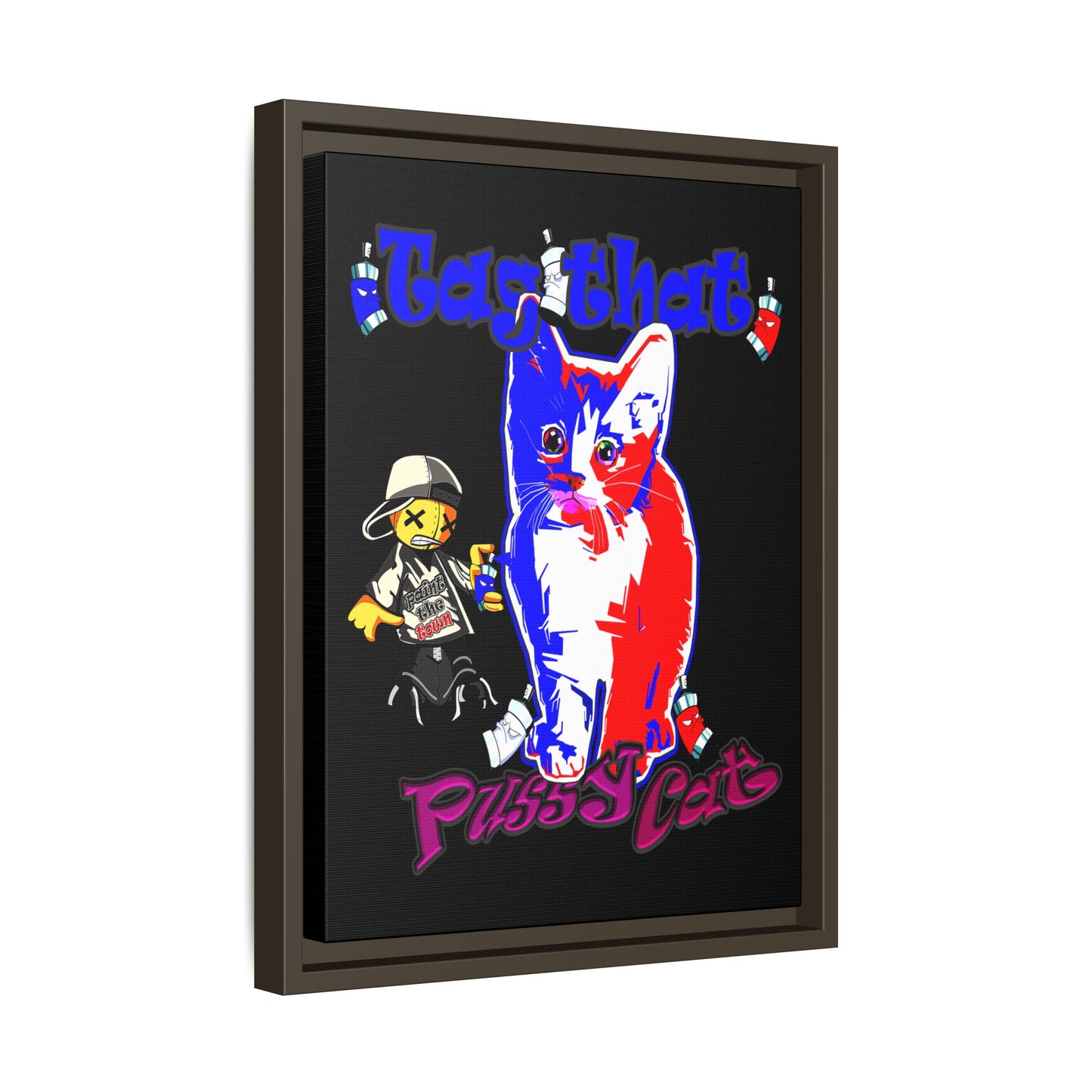tag that - framed canvas art (black)