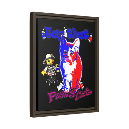 tag that - framed canvas art (black)