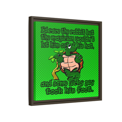 turtle race - framed canvas art (logo green)