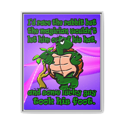 turtle race - framed canvas art (purple-pink wave)