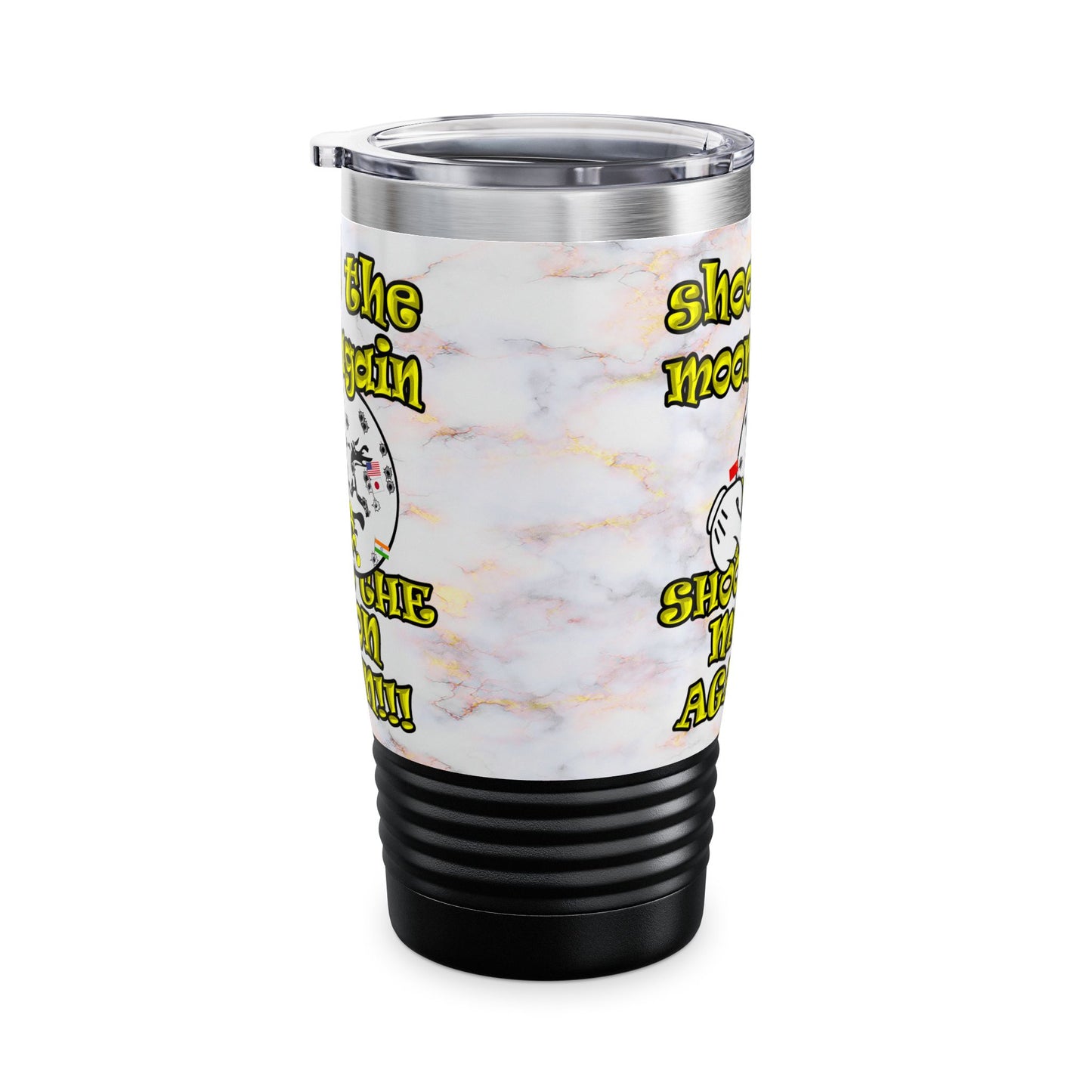 shoot the moon again - Ringneck Tumbler, 20oz (white marble)