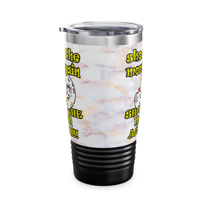 shoot the moon again - Ringneck Tumbler, 20oz (white marble)
