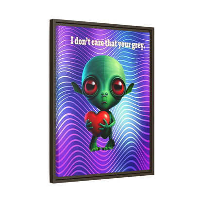 I don't care that your grey - framed canvas art (purple wave)