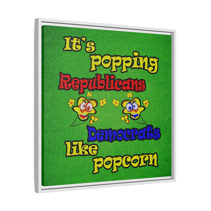 popping like popcorn - framed canvas art (green turf)