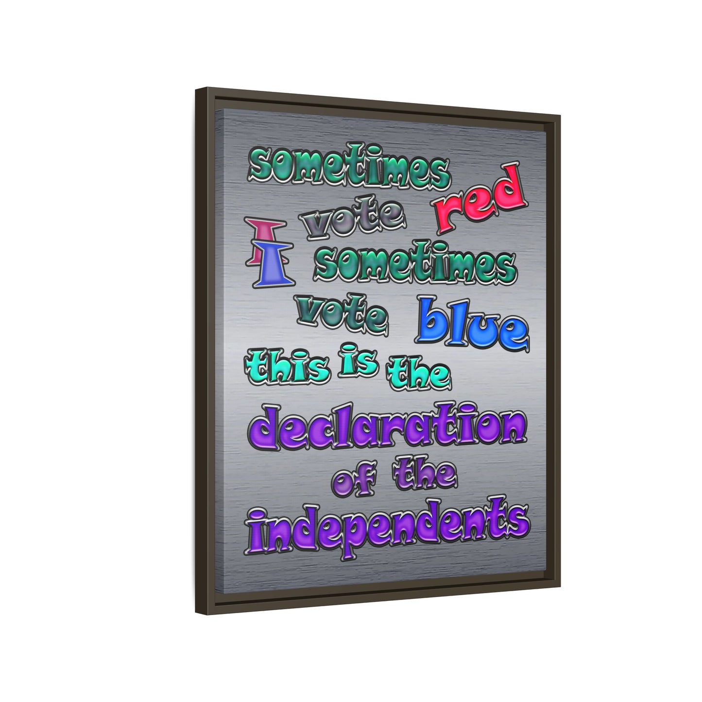 declaration of the independents - framed canvas art (brushed nickel)